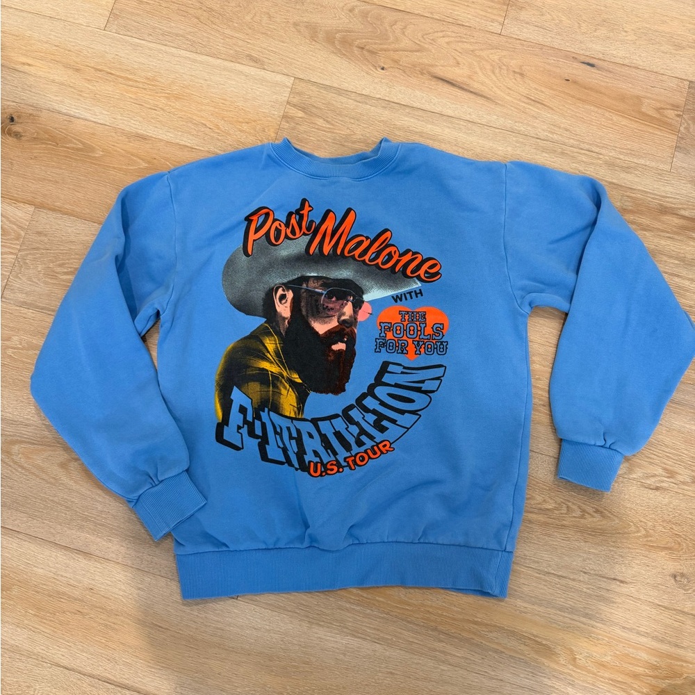 Post Malone F1 Trillion Tour Merch Graphic Crewneck Sweatshirt M